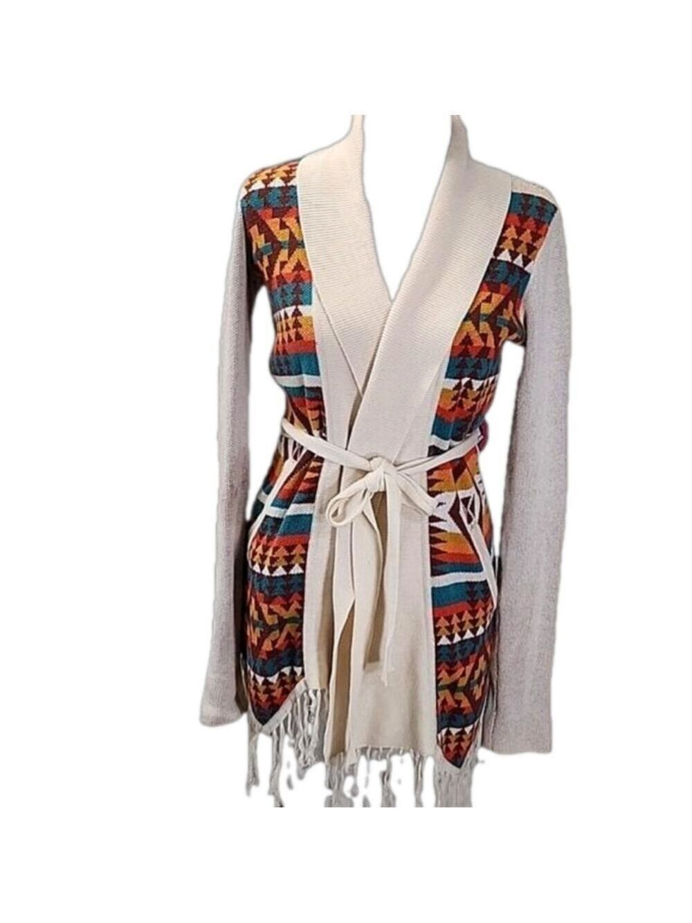 BILLABONG SOUTHWESTERN OPEN SWEATER JACKET SIZE MEDIUM